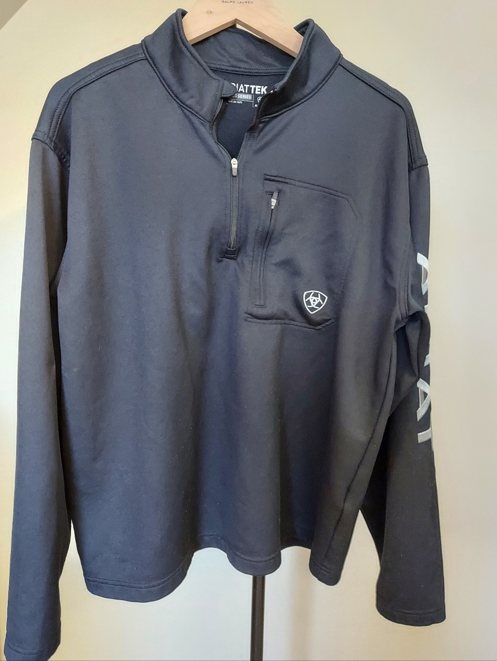 Ariat Men's Black TEK Team 1/4 Zip  Pullover Sweatshirt Cold Series Sz L